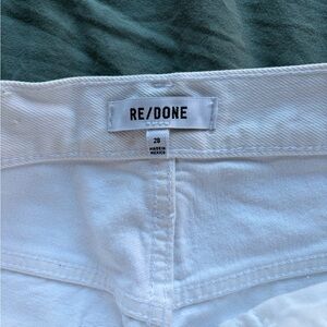 RE/DONE White Distressed High Rise Loose Jeans